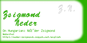 zsigmond neder business card